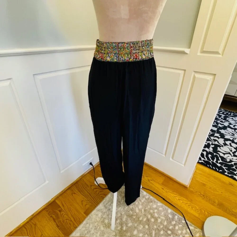 Vintage Platinum By Dorothy Schoelen Abstract Beaded Pant/Jacket Boho Art Medium - Picture 4 of 15